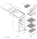 CABINET Diagram and Parts List for TAX4DNYCWH  General Electric Refrigerator