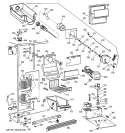 FREEZER SECTION Diagram and Parts List for TFG25PEBCWH  General Electric Refrigerator