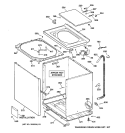 CABINET, COVER & FRONT PANEL Diagram and Parts List for WJSR2080V2WW  General Electric Washer