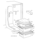 FRESH FOOD SECTION Diagram and Parts List for TFM20JRBCAA  General Electric Refrigerator
