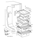 FRESH FOOD SHELVES Diagram and Parts List for TFK28ZFBCAA  General Electric Refrigerator