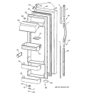 FRESH FOOD DOOR Diagram and Parts List for TFK28ZRBCAA  General Electric Refrigerator