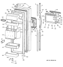 FRESH FOOD DOOR Diagram and Parts List for TFM30PBBBWW  General Electric Refrigerator