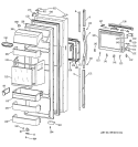 FRESH FOOD DOOR Diagram and Parts List for MSK28PFBCAA  General Electric Refrigerator