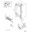 CABINET Diagram and Parts List for FUM17SAARWH  General Electric Freezer