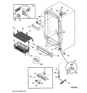 CABINET Diagram and Parts List for FUM21DAARWH  General Electric Freezer