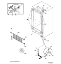 CABINET Diagram and Parts List for FUM12SAARWH  General Electric Freezer