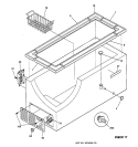 CABINET, CONTROLS & SHELVES Diagram and Parts List for FCM15SABWH  General Electric Freezer