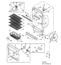CABINET Diagram and Parts List for FUG20DACRWH  General Electric Freezer