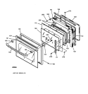 DOOR Diagram and Parts List for JKP45BA2BB  General Electric Wall Oven