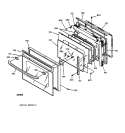 UPPER DOOR Diagram and Parts List for JKP27BA2BB  General Electric Wall Oven