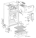 CABINET Diagram and Parts List for TBH16SSBRLAA  General Electric Refrigerator