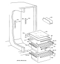FRESH FOOD SECTION Diagram and Parts List for TFX22JABEWW  General Electric Refrigerator