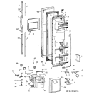 FREEZER DOOR Diagram and Parts List for TFX22PRBEWW  General Electric Refrigerator