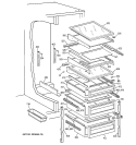 FRESH FOOD SHELVES Diagram and Parts List for TFX22PRBEWW  General Electric Refrigerator