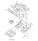 CONTROL PANEL & COOKTOP Diagram and Parts List for JGBP79WEA3WW  General Electric Range