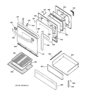 DOOR & DRAWER PARTS Diagram and Parts List for JGBP79WEA3WW  General Electric Range