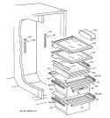 FRESH FOOD SHELVES Diagram and Parts List for TFX25ARBEWW  General Electric Refrigerator