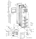 FREEZER DOOR Diagram and Parts List for TFX25CRBEBB  General Electric Refrigerator