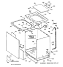 CABINET, COVER & FRONT PANEL Diagram and Parts List for WASR3110W2AA  General Electric Washer