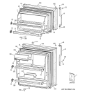 DOORS Diagram and Parts List for CTT18EABNRWW  Hotpoint Refrigerator