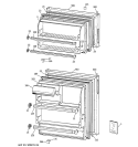 DOORS Diagram and Parts List for CTT14CYBRRWW  Hotpoint Refrigerator
