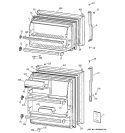 DOORS Diagram and Parts List for MTT16EABRRWW  General Electric Refrigerator