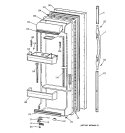 FRESH FOOD DOOR Diagram and Parts List for TFX25KRCBWW  General Electric Refrigerator