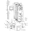 FREEZER DOOR Diagram and Parts List for TFX27PRBEBB  General Electric Refrigerator