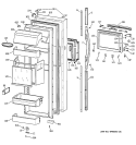 FRESH FOOD DOOR Diagram and Parts List for TFX28PBBEBB  General Electric Refrigerator