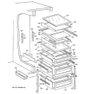 FRESH FOOD SHELVES Diagram and Parts List for TFX30PBBEBB  General Electric Refrigerator