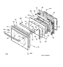 Part Location Diagram of WB55T10081 GE OV Door FRAME BISQUE