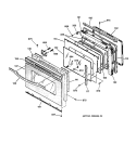 DOOR Diagram and Parts List for JCT910SY1SS  General Electric Wall Oven