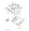 CONTROL PANEL & COOKTOP Diagram and Parts List for JGBP28BEA3AD  General Electric Range