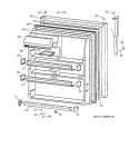 FRESH FOOD DOOR Diagram and Parts List for TBG24JABURWW  General Electric Refrigerator