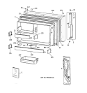 FREEZER DOOR Diagram and Parts List for TBG25PABURWW  General Electric Refrigerator