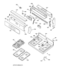 CONTROL PANEL & COOKTOP Diagram and Parts List for JGBP90MEA3BC  General Electric Range