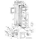 FREEZER DOOR Diagram and Parts List for TPX21BRBEBB  General Electric Refrigerator