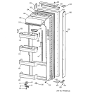 FRESH FOOD DOOR Diagram and Parts List for TPX21BRBEBB  General Electric Refrigerator