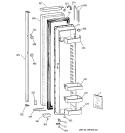 FREEZER DOOR Diagram and Parts List for TPX24BIBEBB  General Electric Refrigerator