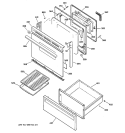 DOOR & DRAWER PARTS Diagram and Parts List for RB797WB1WW  Hotpoint Range