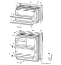DOORS Diagram and Parts List for CTX18LYZSRWH  Hotpoint Refrigerator