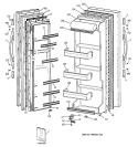 DOORS Diagram and Parts List for CSX20BABEWH  Hotpoint Refrigerator