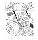 CABINET & DRUM Diagram and Parts List for DSXH43EV0WW  General Electric Dryer