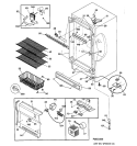 CABINET Diagram and Parts List for FUF14DACRWH  General Electric Freezer