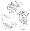 ESCUTCHEON & DOOR ASSEMBLY Diagram and Parts List for GSD3910C05AA  General Electric Dishwasher
