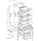 FRESH FOOD SHELVES Diagram and Parts List for TPG21PRCEBB  General Electric Refrigerator