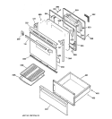 DOOR & DRAWER PARTS Diagram and Parts List for JBP61WB1WW  General Electric Range