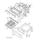 DOOR & DRAWER PARTS Diagram and Parts List for JGBP28BEA4AD  General Electric Range