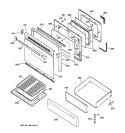 DOOR & DRAWER PARTS Diagram and Parts List for JGBP35WEA4WW  General Electric Range